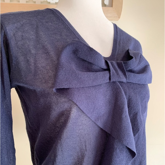 Love Moschino Bow embellished V Neck Blue size 4 - Picture 7 of 8